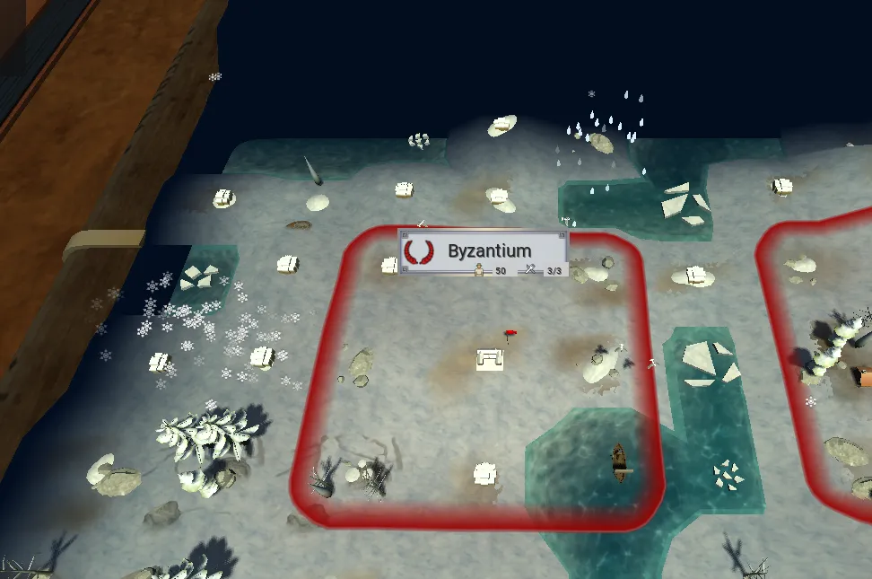 Snow and rain particle effects over the map during winter and storms
